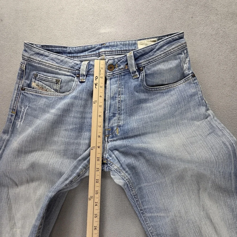Diesel Jeans Mens 31x32 Blue Levan Relaxed Straight Made in Italy Stretch 0086N